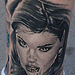 Tattoos - Black and Grey Vamp Leg  - 31028